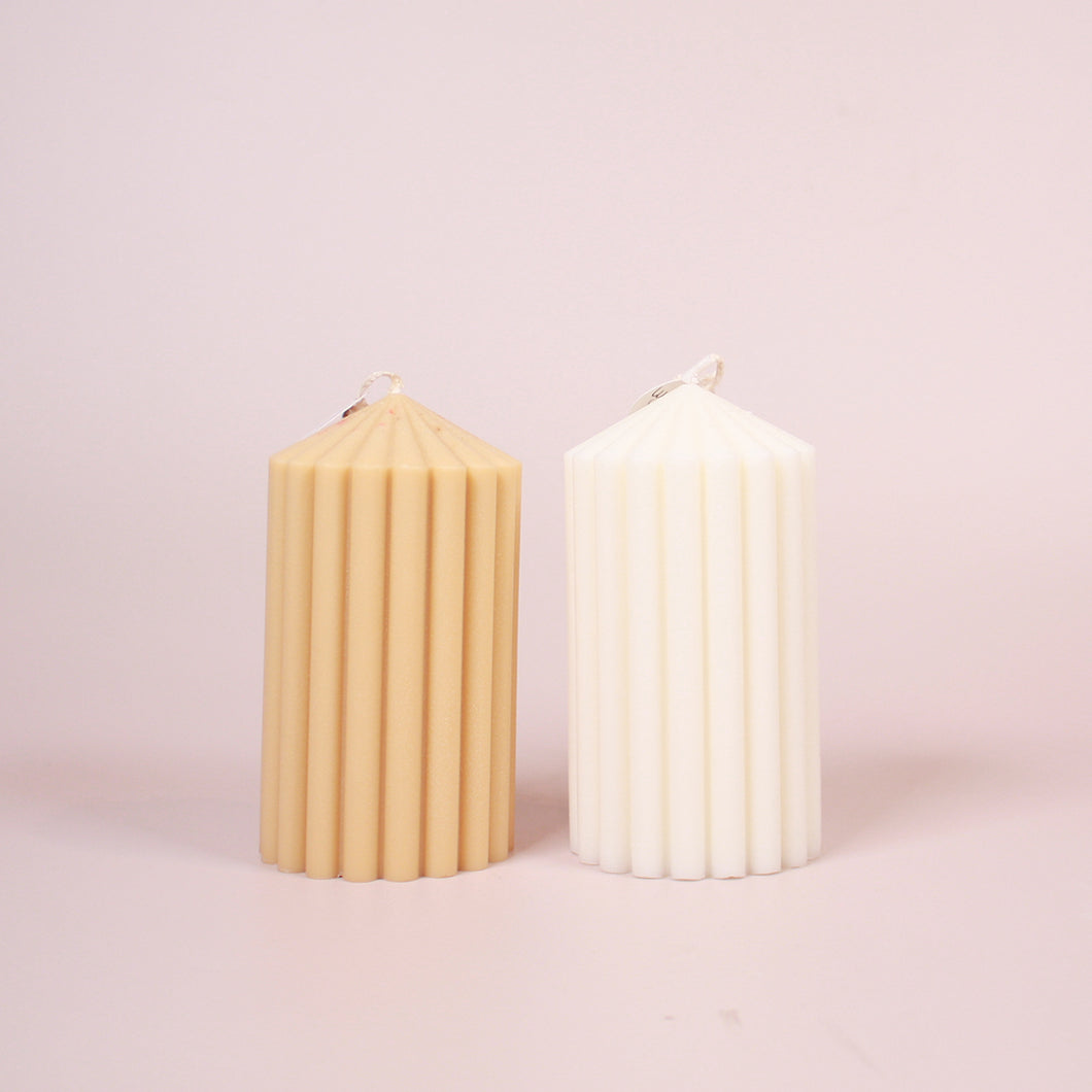 Ribbed Pillar Candle - Melton Moments